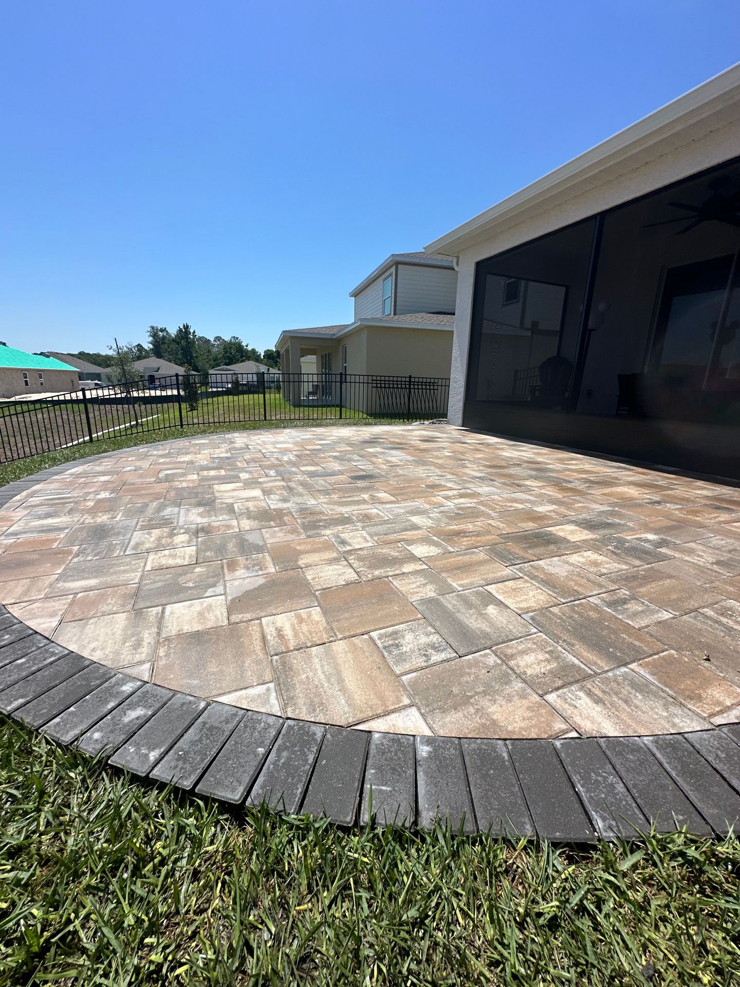 luxury pavers in the back yard