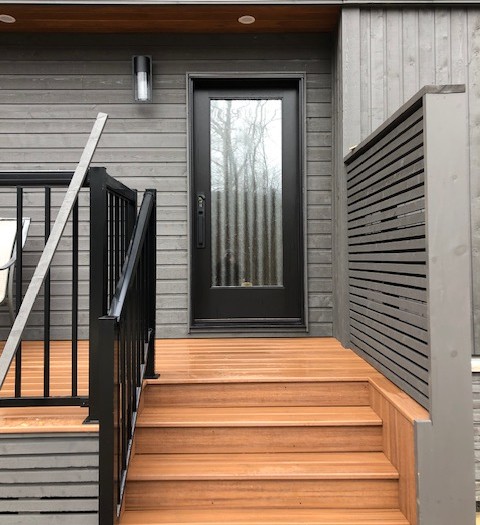 luxury deck stairs and railing